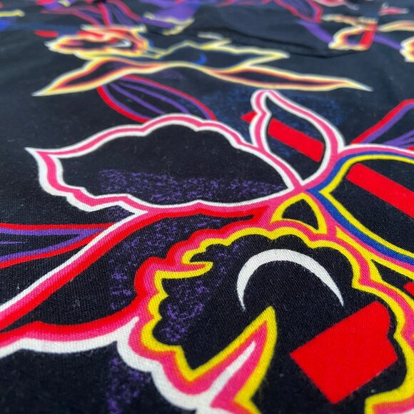 Vintage 1980s OP Ocean Pacific Hawaiian Shirt Neon Tropical Floral Size L - Picture 5 of 8